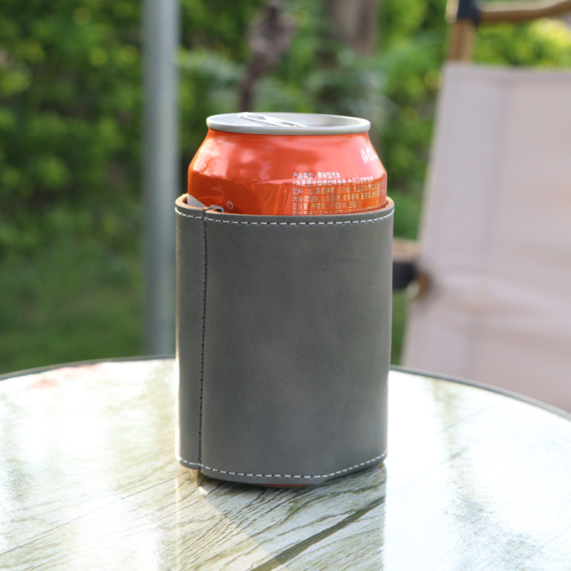 Wine Beer And Liquor - Retro PU Leather 330ml Can Cooler