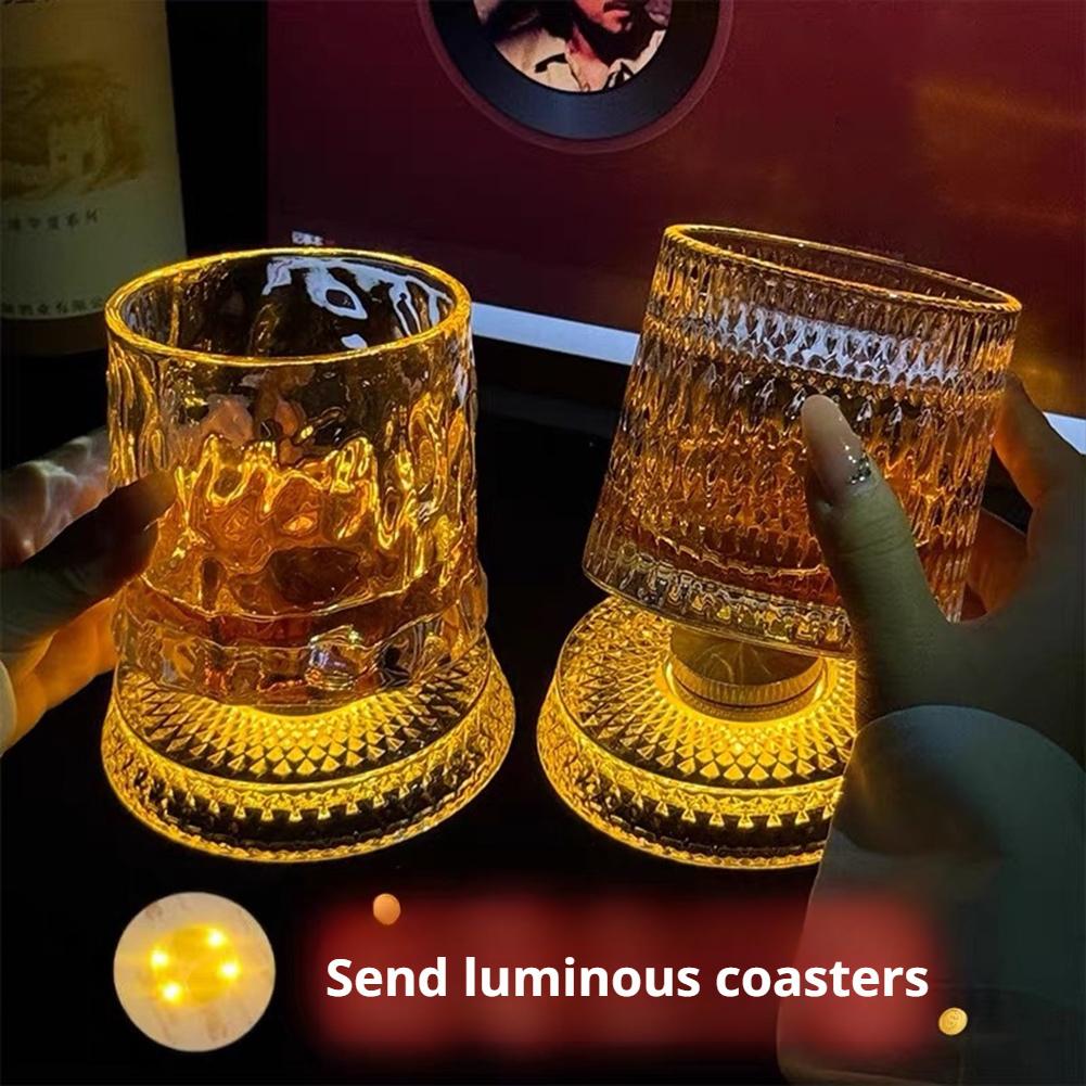 Wine Beer And Liquor - Whiskey Glasses Rotating Whisky Glass With