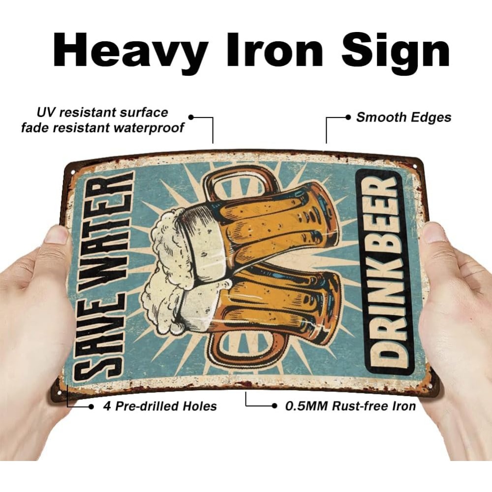 1 pc Beer Metal Sign Bar Tin S - огляд і ціна Wine Beer And Liquor