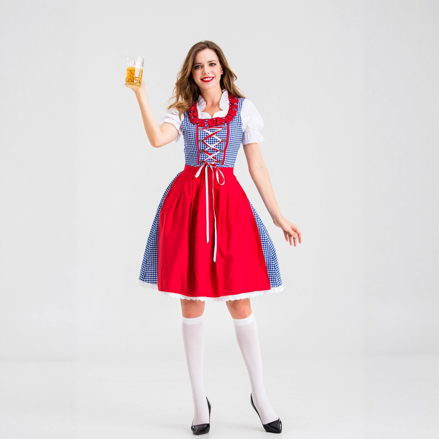 Women German Dirndl Dress Plai - огляд і ціна Beer & Wine Grab