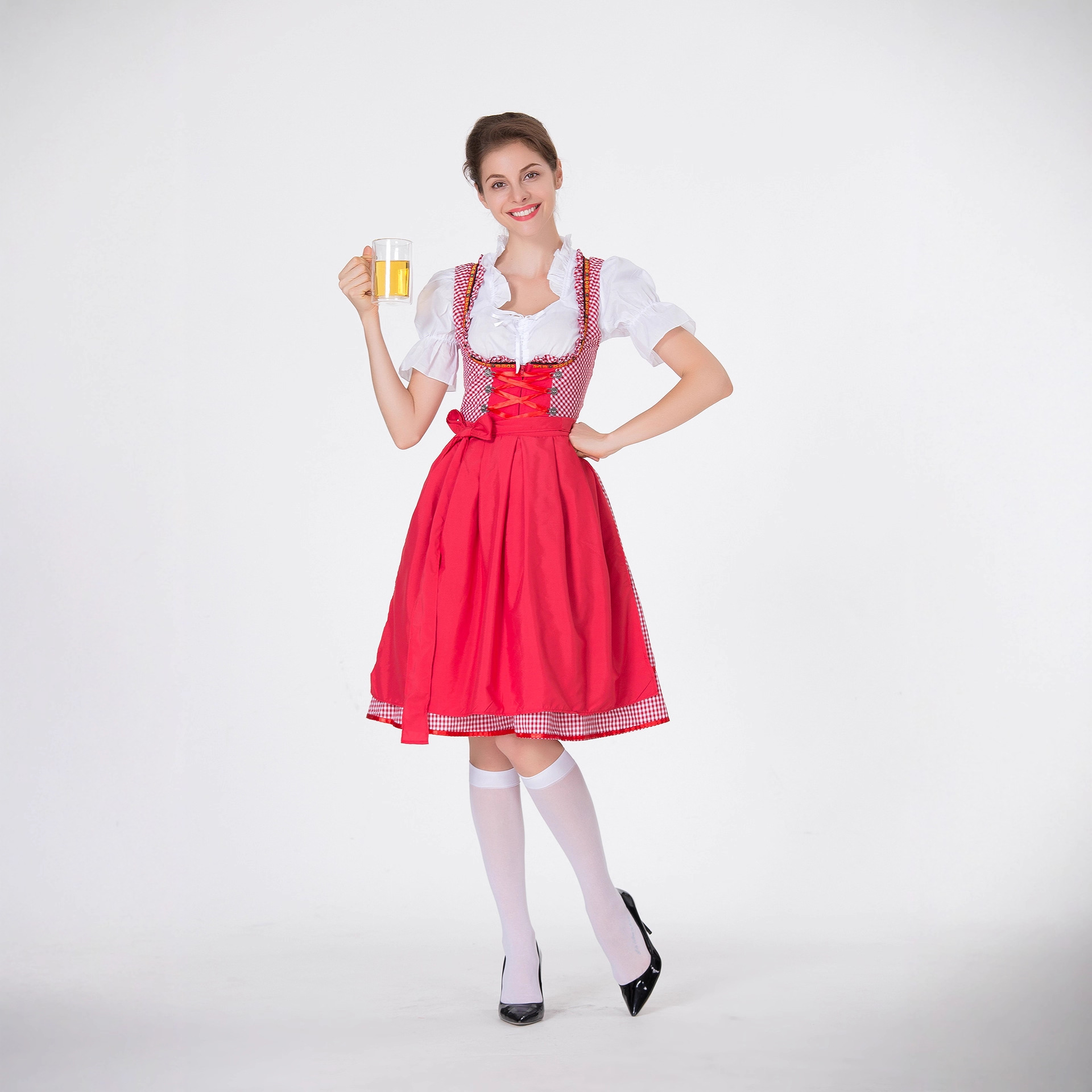 Women German Dirndl Dress Plai - огляд і ціна Beer & Wine Grab